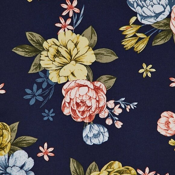 TORRID NAVY FLORAL CHALLIS FIT & FLARE BLOUSE NWT sz 3 - Picture 2 of 10